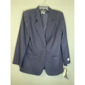 NWT Sag Harbor 100% Wool Blue Blazer Single-Breasted Jacket Size 10 NEW‎